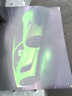 Green Lamborghini Aventador Car Poster/Sign 18 X 24